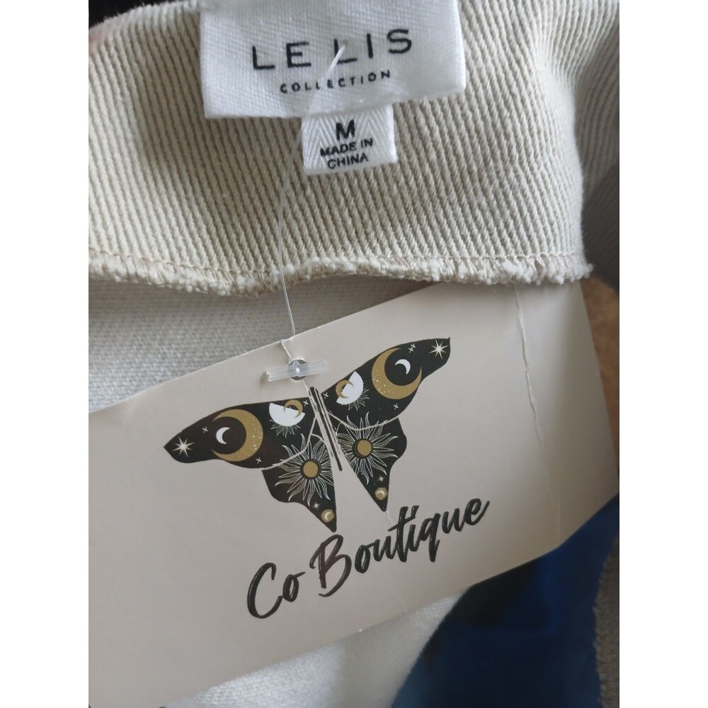 LEXIS Collection Women's Colorblock Mini Skirt Blue Cream White 100% CottonSizeM - Picture 6 of 6